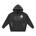 "Visions" Sun-faded Double Zip Hoodie