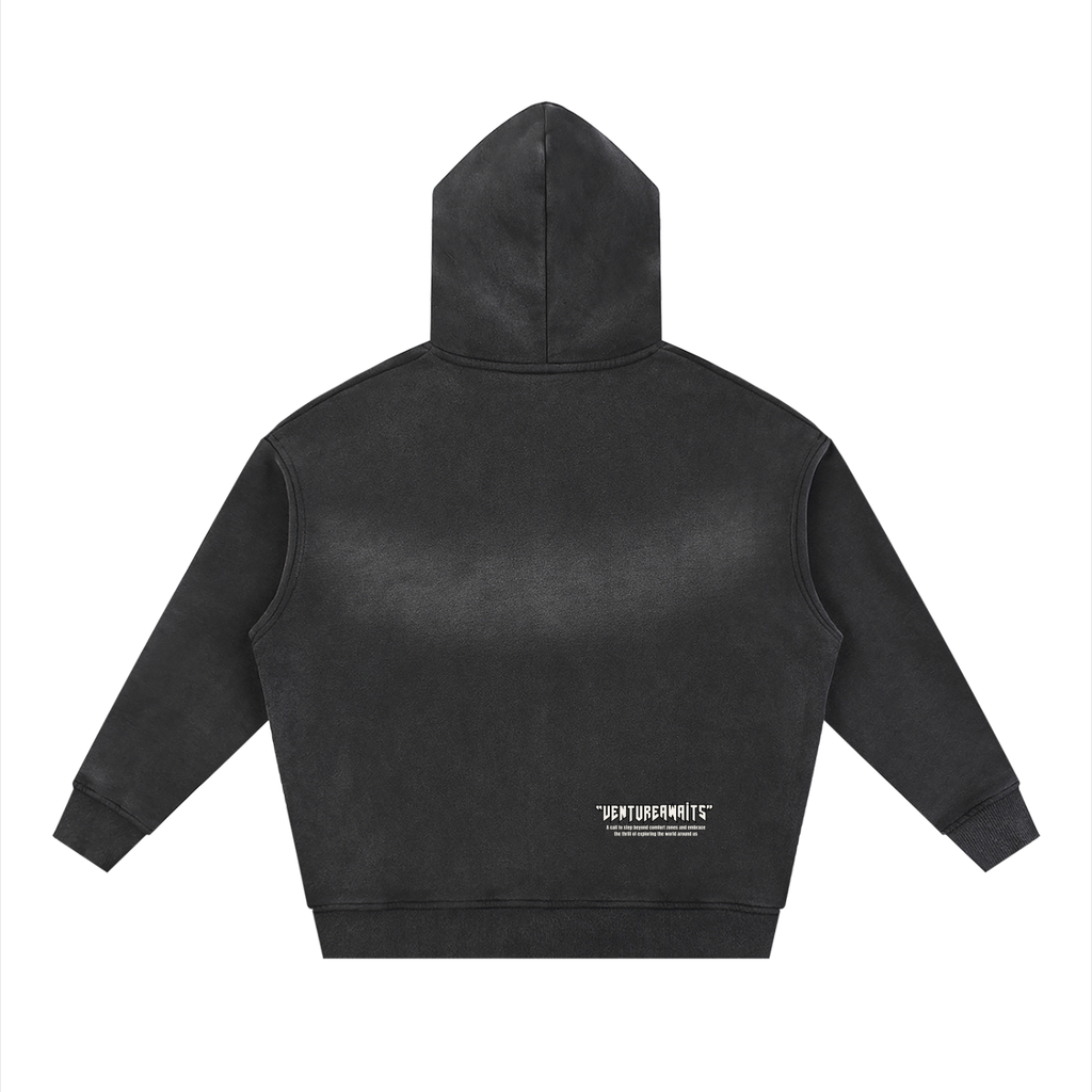 "Visions" Sun-faded Double Zip Hoodie