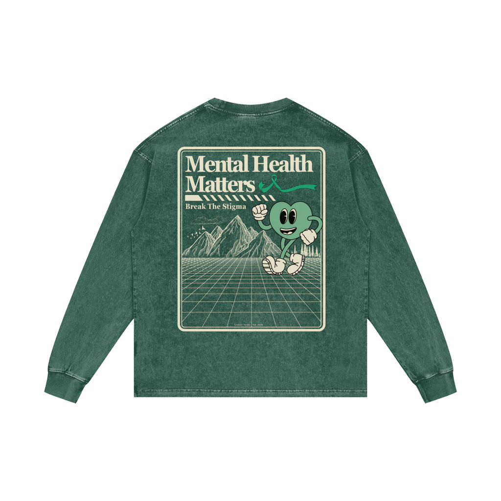 "Mental Health Matters" Acid Wash Long Sleeve