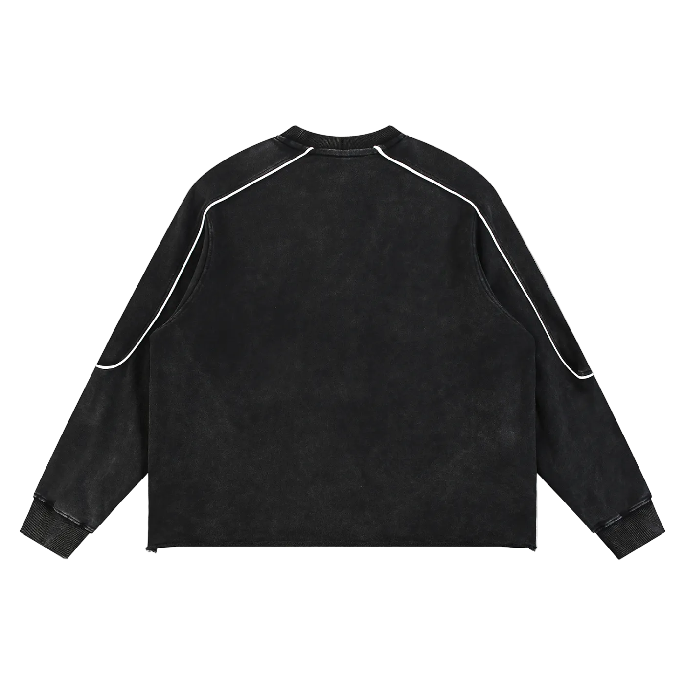 "Vision" Raw Hem Washed Crew